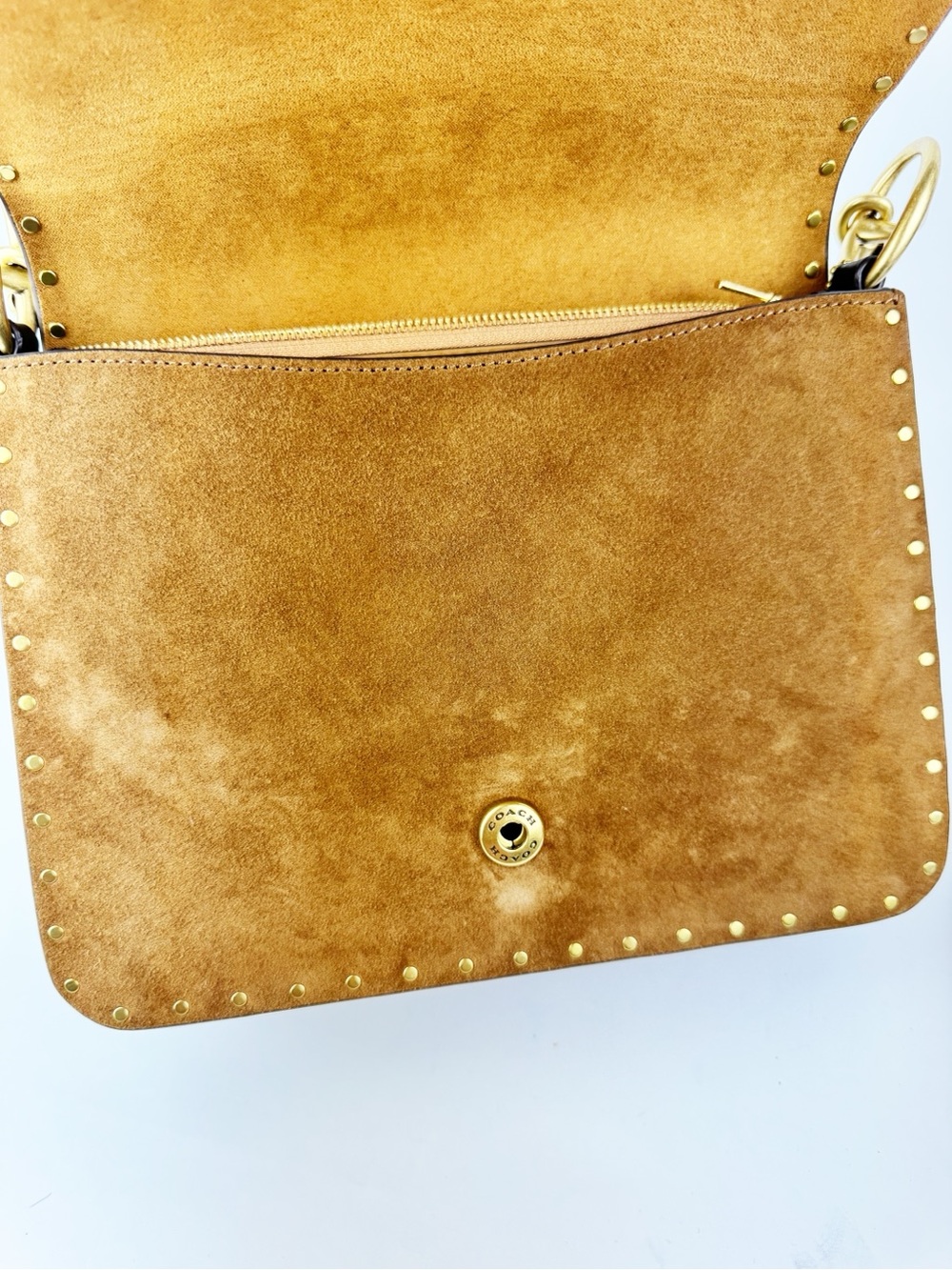 Coach Beat Bag Crossbody Bag Mixed Leather with Chain Shoulder Purse - Picture 7 of 11